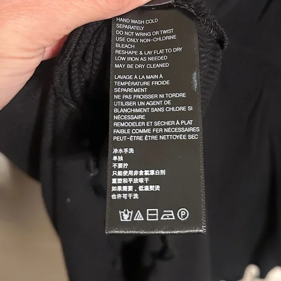 Free People Shimmy Shake Oversized Ribbed Long Sleeve Tunic w V Back, Black, XS - Picture 8 of 11